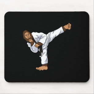 Bigfoot Sasquatch Karate Taekwondo Kickboxing Kara Mouse Mat