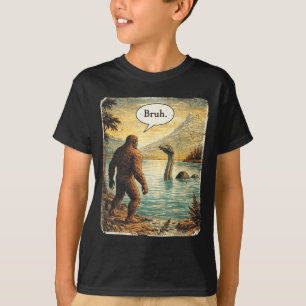 Bigfoot sasquatch loch ness monster funny bruh T-Shirt