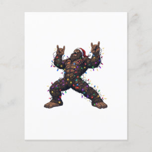 Bigfoot Sasquatch Merry Metal Christmas Rock  Flyer