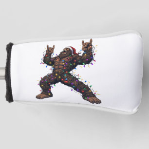 Bigfoot Sasquatch Merry Metal Christmas Rock Golf Head Cover