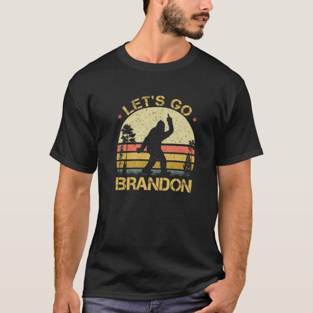 Bigfoot Sasquatch Middle Finger Let's Go Branson B T-Shirt (Front)