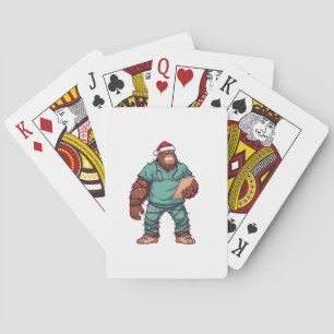 Bigfoot Sasquatch Nurse Christmas Healthcare Playing Cards