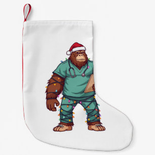Bigfoot Sasquatch Nurse Christmas Healthcare Small Christmas Stocking