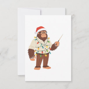 Bigfoot Sasquatch Nurse Christmas Nursing Thank You Card