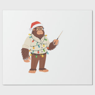 Bigfoot Sasquatch Nurse Christmas Nursing Wrapping Paper