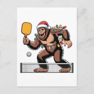 Bigfoot Sasquatch Pickleball Christmas 2026 Postcard