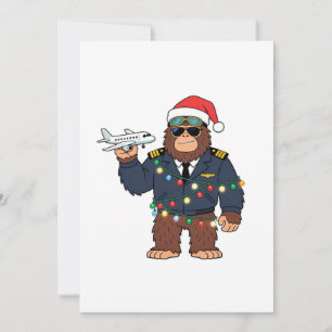 Bigfoot Sasquatch Pilot Christmas 2026 Holiday Thank You Card