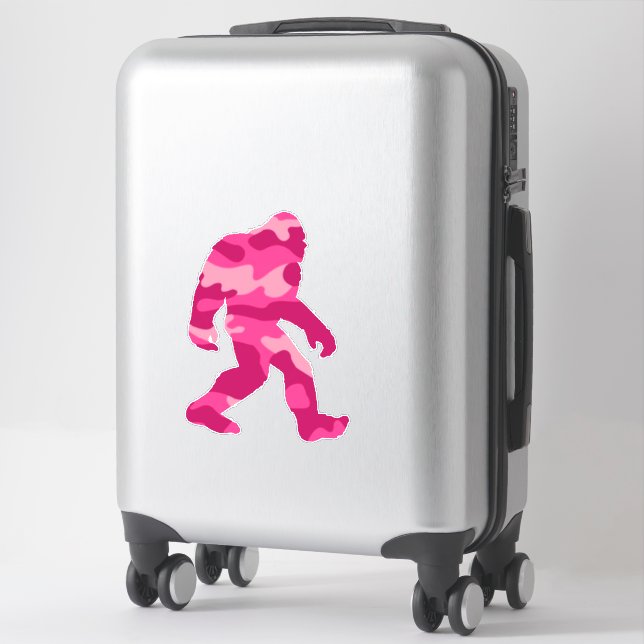 Bigfoot Sasquatch Pink Camo  Sticker (Suitcase)