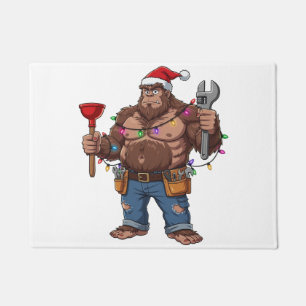 Bigfoot Sasquatch Plumber Christmas 2026 Holiday Doormat