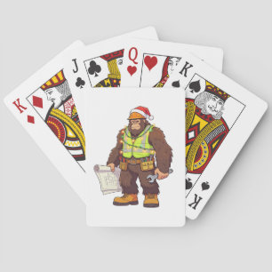 Bigfoot Sasquatch Plumber Funny Blue collar Playing Cards