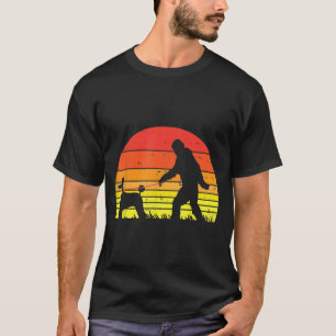 Bigfoot Sasquatch Poodle Sunset Retro Dog Lover Ow T-Shirt
