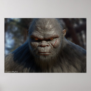 BIGFOOT SASQUATCH PORTRAIT CLOSE UP III POSTER
