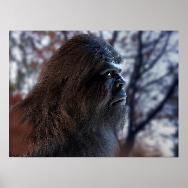 BIGFOOT SASQUATCH PORTRAIT IN PROFILE AT DUSK II POSTER (Front)