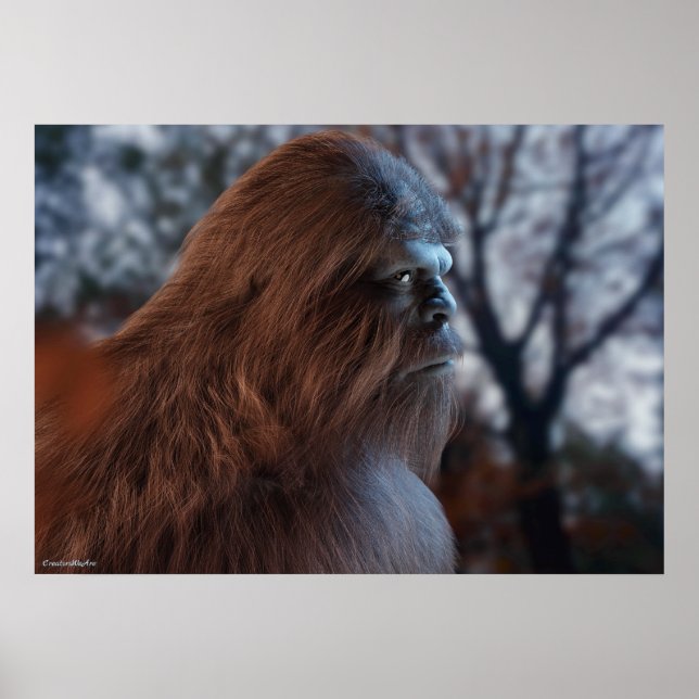 BIGFOOT SASQUATCH PORTRAIT IN PROFILE AT DUSK IV POSTER (Front)