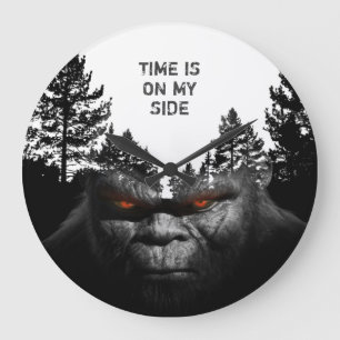 BIGFOOT SASQUATCH PORTRAIT  LARGE CLOCK
