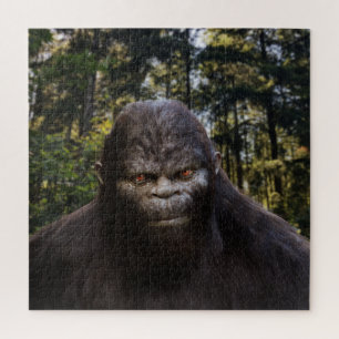 BIGFOOT SASQUATCH  PORTRAIT ORANGE EYES  JIGSAW PUZZLE