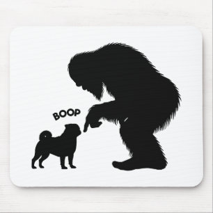 Bigfoot Sasquatch Pug Nose Boop Mouse Mat