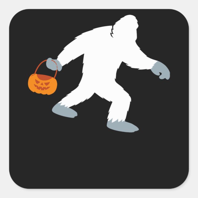 Bigfoot Sasquatch Pumpkin Halloween Costume for Square Sticker (Front)