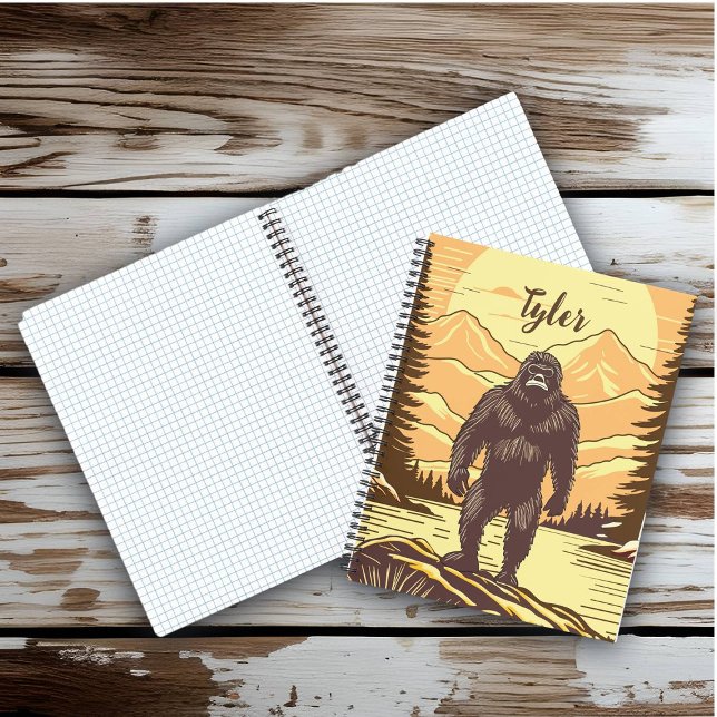Bigfoot Sasquatch Retro Art Personalised Notebook (Creator Uploaded)