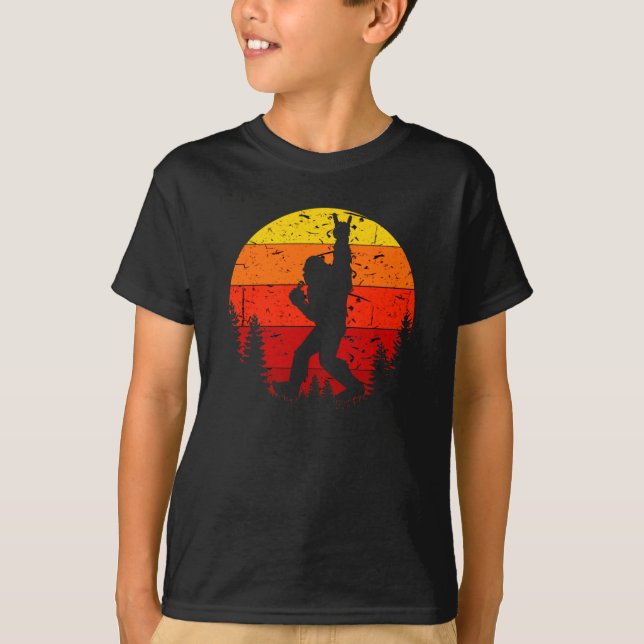 Bigfoot Sasquatch Rock Flag Silhouette T-Shirt (Front)