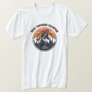 bigfoot sasquatch rock throwing champion T-Shirt