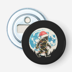 Bigfoot Sasquatch Santa Moon Christmas Lights Xmas Bottle Opener