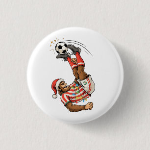 Bigfoot Sasquatch Soccer Christmas Holiday Sport 3 Cm Round Badge