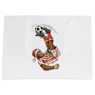 Bigfoot Sasquatch Soccer Christmas Holiday Sport Large Gift Bag