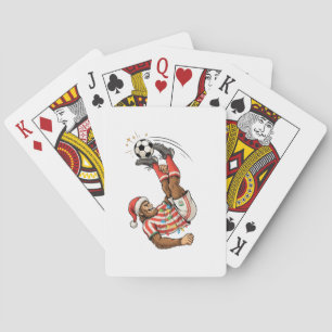 Bigfoot Sasquatch Soccer Christmas Holiday Sport Playing Cards