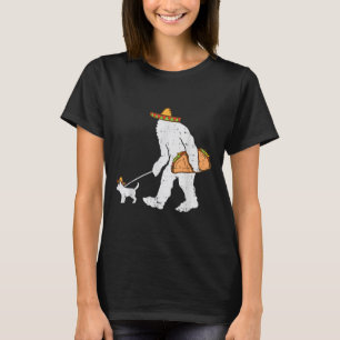 Bigfoot Sasquatch Taco Chihuahua Funny Cinco De Ma T-Shirt