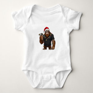 Bigfoot Sasquatch Tattoo Artist Christmas Baby Bodysuit