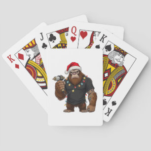 Bigfoot Sasquatch Tattoo Artist Christmas Playing Cards