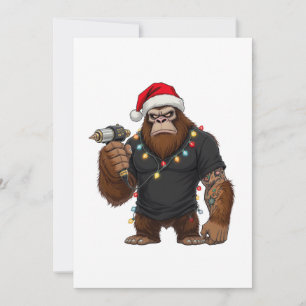 Bigfoot Sasquatch Tattoo Artist Christmas   Thank You Card