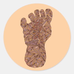 Bigfoot Sasquatch Track Squatchy Artwork Design Classic Round Sticker