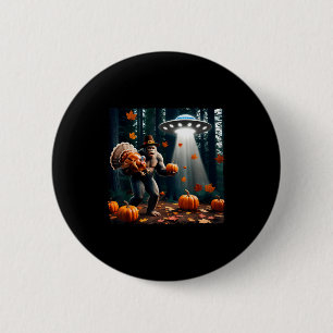 Bigfoot Sasquatch Turkey Ufos Funny Thanksgiving D 6 Cm Round Badge