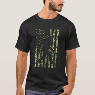 Bigfoot Sasquatch USA Camouflage American Flag T-Shirt