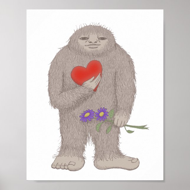 Bigfoot Sasquatch Yet in Love Weird Poster (Front)