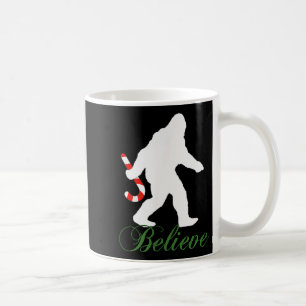 Bigfoot Sasquatch Yeti Believe Candy Cane Christma Coffee Mug