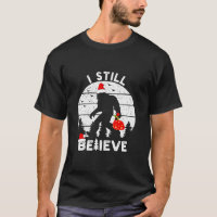 Bigfoot Sasquatch Yeti Believe Santa Hat Christmas