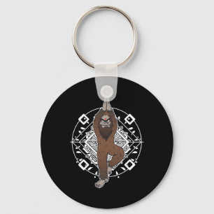 Bigfoot Sasquatch Yeti Yoga Meditation Funny Gift Key Ring