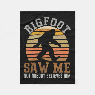 Bigfoot Saw Me Sasquatch Gifts For Fathers Day Big Fleece Blanket