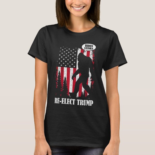 Bigfoot Says Biden Stinks  T-Shirt (Front)