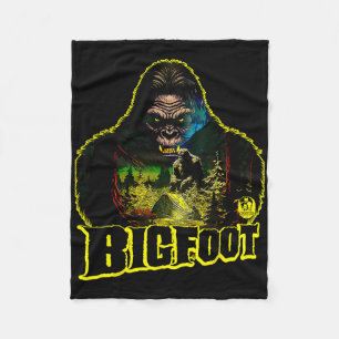 Bigfoot Scary Camping Forest Woods Sasquatch Tent Fleece Blanket