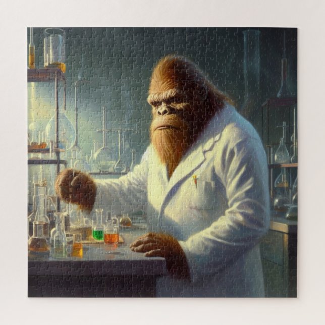Bigfoot Scientist Jigsaw Puzzle (Vertical)