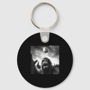 Bigfoot Selfie Total Solar Eclipse Key Ring