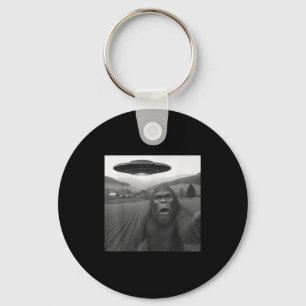 Bigfoot Selfie With Alien Ufo Funny Gifts For Men  Key Ring