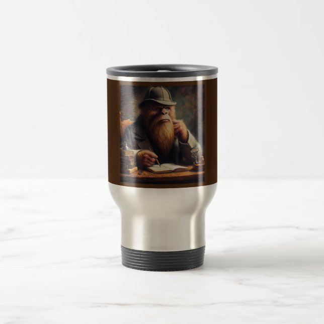 Bigfoot Sherlock Holmes Travel Mug (Center)