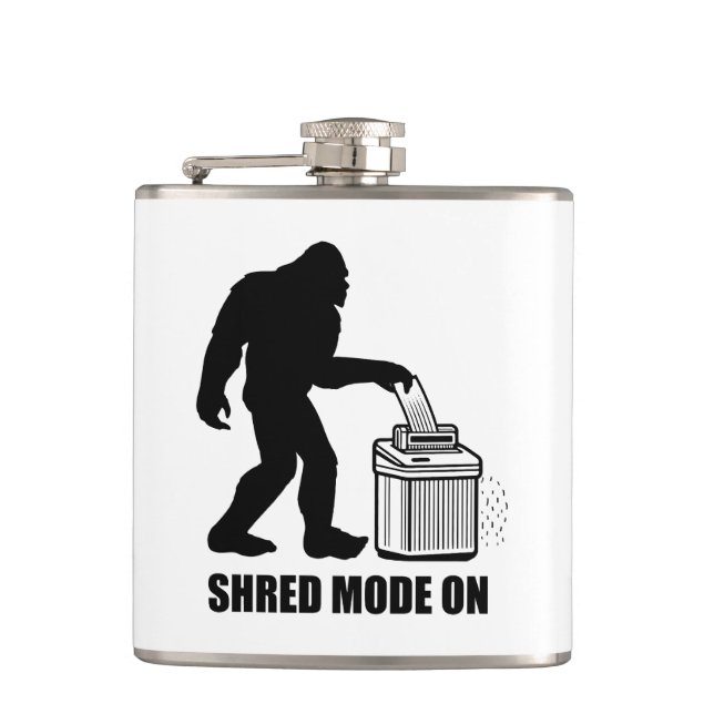 Bigfoot Shred Mode On Hip Flask (Front)