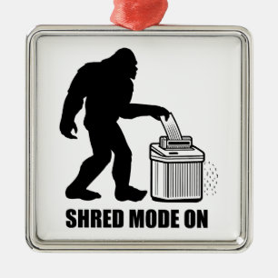 Bigfoot Shred Mode On Metal Tree Decoration