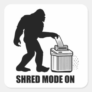 Bigfoot Shred Mode On Square Sticker